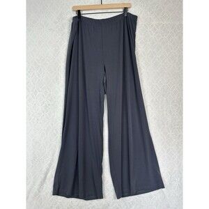 Bob Mackie Wearable Art Wide Leg Pants Womens 1X Gray Slinky Lagenlook Travel